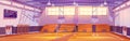 Empty basketball court cartoon illustration