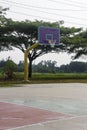 Empty basketball court hoop net Royalty Free Stock Photo