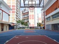 Empty basketball court at community centre