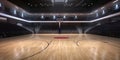 Empty basketball stadium with spotlights Royalty Free Stock Photo