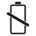 Empty battery bank icon simple vector. Mobile electric low Royalty Free Stock Photo