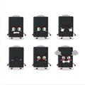 Empty battery cartoon character with various angry expressions