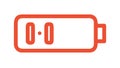 Empty Battery Icon with Zero Percent Charge, Power Status, vector design Generative AI Royalty Free Stock Photo