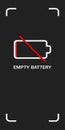 Empty Battery Screen Graphic in portrait format