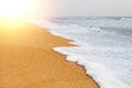 Empty beach background with Copy space. Beautiful sea wave on the beach of Sri Lanka. travel and Summer concept Royalty Free Stock Photo