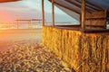 Empty beach bar on a deserted beach Royalty Free Stock Photo