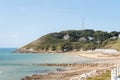 The empty Beach of Barneville Carteret, Normandy, France Royalty Free Stock Photo