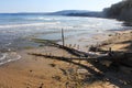 An empty beach on the Black Sea seaside at Obzor, Bulgaria