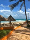 On the empty beach, Cancun, Mexico