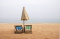 Empty Beach Chairs Royalty Free Stock Photo