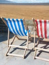 Empty Beach Chairs Face Beach on Atlantic Ocean Royalty Free Stock Photo