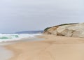 Empty beach on a cloudyd day Royalty Free Stock Photo