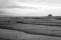 Empty Beach - Copy Space - Black and white Royalty Free Stock Photo