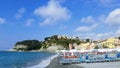 Empty beach with lots of sun loungers Royalty Free Stock Photo