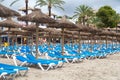 Empty Beach at mallorca, only das beds