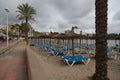 Empty Beach at mallorca, only das beds