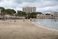 Empty Beach at mallorca, only das beds