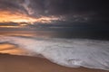 Empty beach at sunset Royalty Free Stock Photo