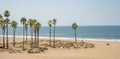 An empty beach on the seashore outside the tourist season Royalty Free Stock Photo