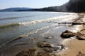 An empty beach on the Black Sea seaside at Obzor, Bulgaria