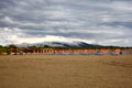 Empty beach after the storm on italian coast tuscany Royalty Free Stock Photo