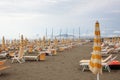 Empty beach after the storm on italian coast tuscany Royalty Free Stock Photo