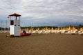 Empty beach after the storm on italian coast tuscany Royalty Free Stock Photo