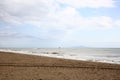 Empty beach after the storm on italian coast tuscany Royalty Free Stock Photo