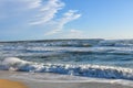 Empty beach at a stormy day Royalty Free Stock Photo