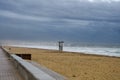 Empty beach at a stormy day Royalty Free Stock Photo