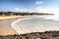 Empty beach in the town Tofo