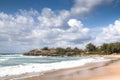 Empty beach in the town Tofo