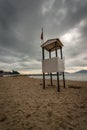 Empty beach in winter Lerici town - Gulf of La Spezia Liguria Italy Royalty Free Stock Photo