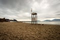 Empty beach in winter Lerici town - Gulf of La Spezia Liguria Italy Royalty Free Stock Photo