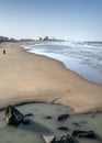 Almost empty beaches of Ostend Royalty Free Stock Photo