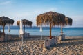 Empty beaches on the sea, few tourists during quarantine.