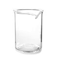 Empty beaker on white background