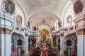 Empty beautiful Church inside Durnstein Abbey, Wachau Valley, Au Royalty Free Stock Photo