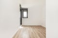 An empty bedroom with white sockets on the wall Royalty Free Stock Photo