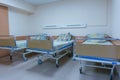 Empty beds in a hospital room. The hospital is ready to receive patients Royalty Free Stock Photo