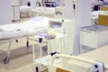 Empty beds in the hospital`s open space ward Royalty Free Stock Photo