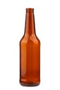 empty beer bottle made of brown glass, isolated Royalty Free Stock Photo