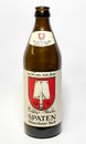 Empty beer bottle of Spaten brewery from Munich