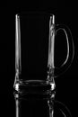 Empty beer mug,  on black background Royalty Free Stock Photo