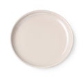 Empty beige ceramic plate isolated on white, top view Royalty Free Stock Photo