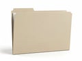 An empty beige folder standing upright against a white background Royalty Free Stock Photo