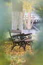 An Empty Bench in Autumn Royalty Free Stock Photo