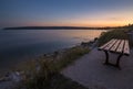 The bench by the sea for relaxation Royalty Free Stock Photo