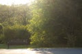 Empty bench in Herastrau park in Bucharest Royalty Free Stock Photo