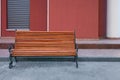 Empty bench in the street outside. Urban background. Rest and relaxation Royalty Free Stock Photo